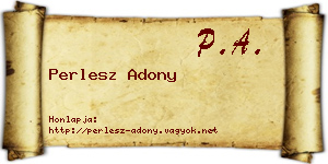 Perlesz Adony névjegykártya